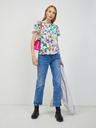 Orsay Zeleno-bela cvetlična bluza z zavezovanjem na hrbtu ORSAY