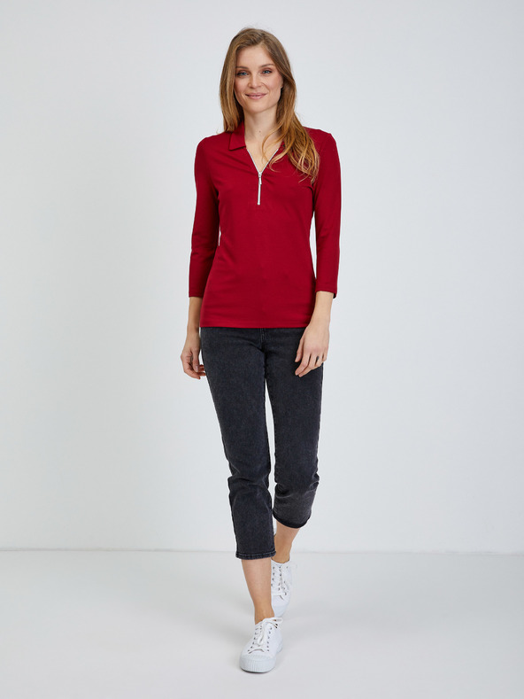 Orsay Rdeča majica s tričetrtinskimi rokavi ORSAY