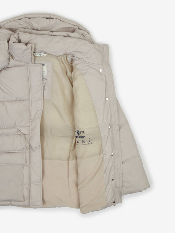 Tom Tailor Svetlo siva dekliška prešita zimska jakna s snemljivo kapuco Tom Tailor