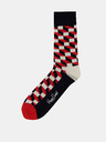 Happy Socks Črno-rdeče vzorčaste nogavice Happy Socks Polnjene optične nogavice