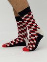 Happy Socks Črno-rdeče vzorčaste nogavice Happy Socks Polnjene optične nogavice