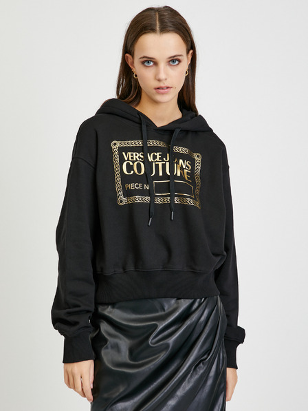 Versace Jeans Couture Črna ženska majica s kapuco Versace Jeans Couture