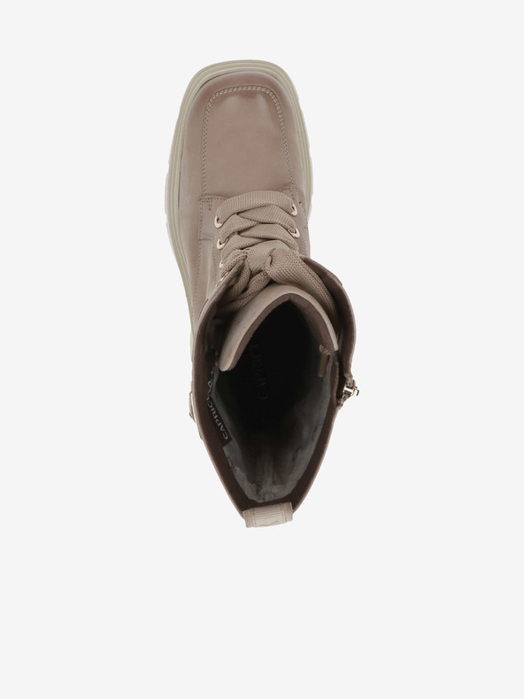 Caprice Bež ženski izolirani usnjeni škornji Caprice