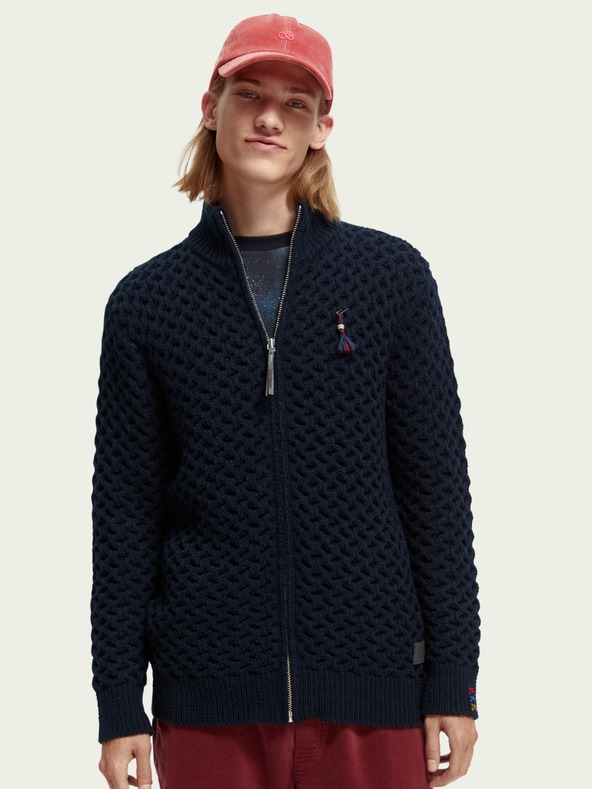 Scotch & Soda Temno moder moški pulover Scotch & Soda