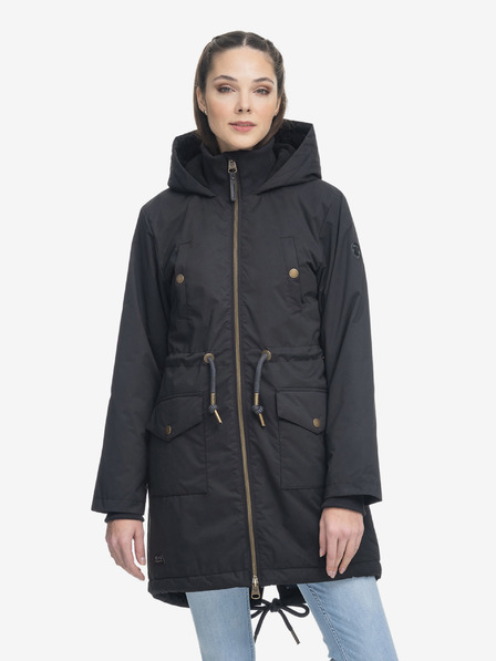 Ragwear Črna ženska parka s kapuco Ragwear Crescend