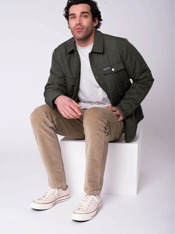 Brakeburn Kaki moška lahka srajčna jakna Brakeburn