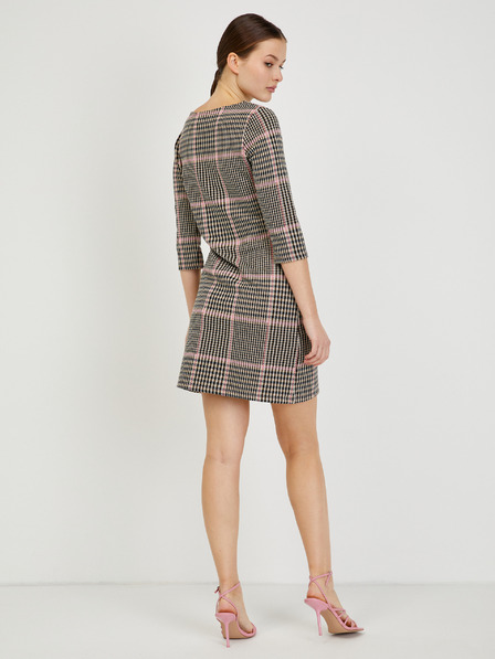 Orsay Roza in črna ženska karirasta obleka ORSAY