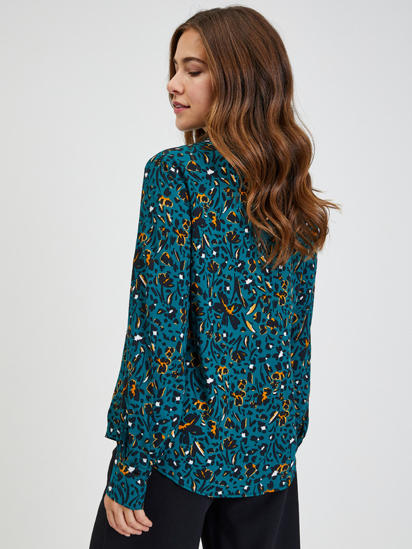 Orsay Petrolejsko zelena ženska vzorčasta srajca ORSAY