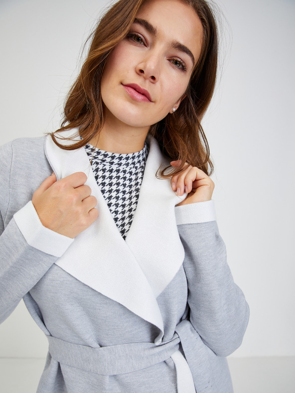 Orsay Svetlo siv ženski kardigan z zavezovanjem ORSAY