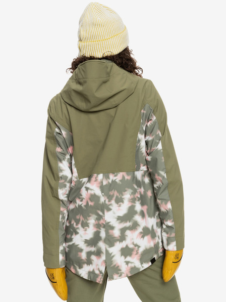 Roxy Khaki ženska zimska jakna z vzorcem Roxy Stated