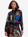 Desigual Rdeče-črni ženski bomber z bleščicami Desigual Sequin