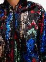 Desigual Rdeče-črni ženski bomber z bleščicami Desigual Sequin