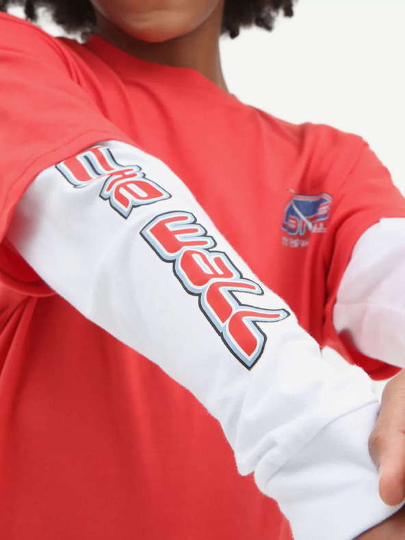 Vans Bela in rdeča otroška majica VANS