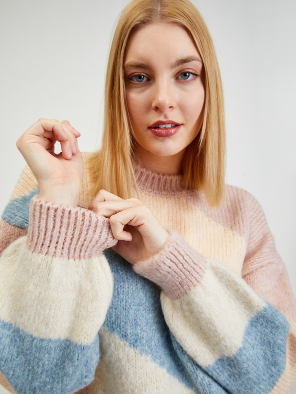 Orsay Modro-rožnat ženski črtast pulover ORSAY