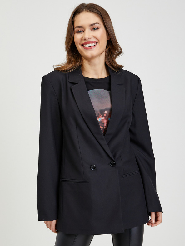 Tom Tailor Denim Črna ženska jakna prostega kroja Tom Tailor Denim