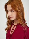 Orsay Vinsko rdeča ženska bluza s čipko ORSAY