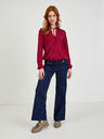 Orsay Vinsko rdeča ženska bluza s čipko ORSAY