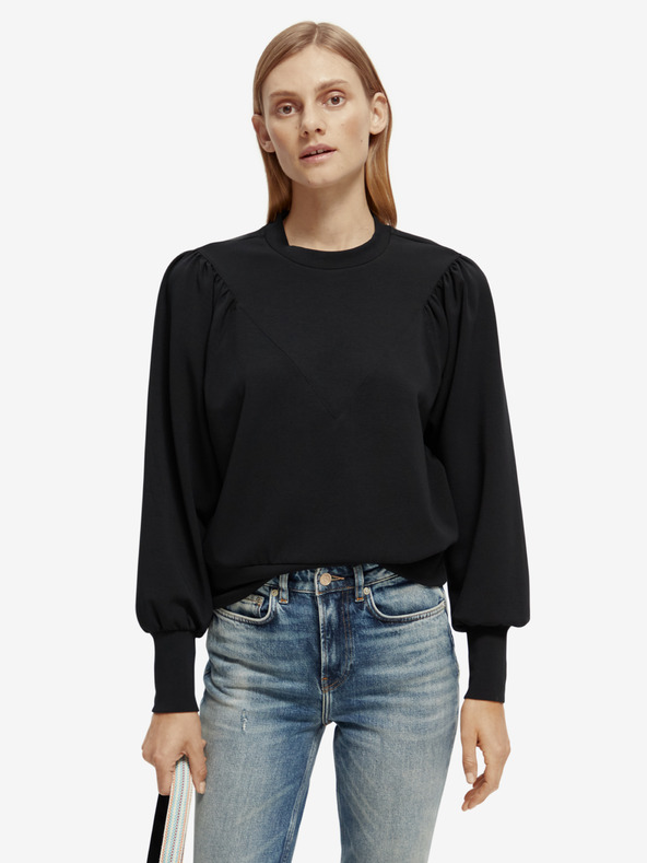 Scotch & Soda Črna ženska jopa z balonastimi rokavi Scotch & Soda