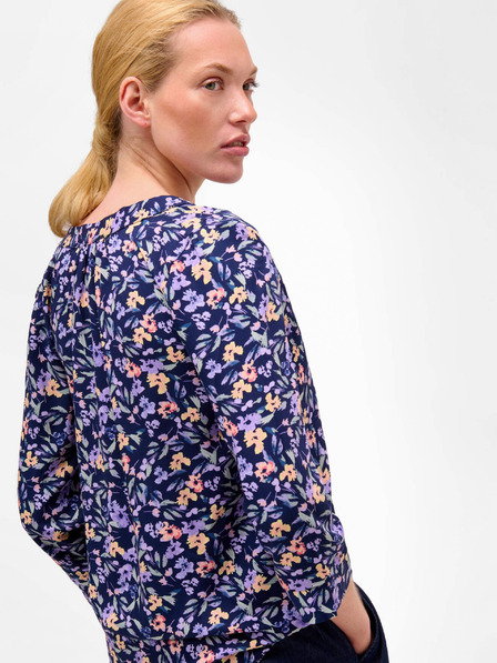Orsay Vijoličasto-modra cvetlična bluza s tričetrtinskimi rokavi ORSAY