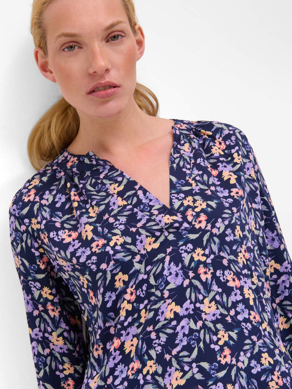 Orsay Vijoličasto-modra cvetlična bluza s tričetrtinskimi rokavi ORSAY