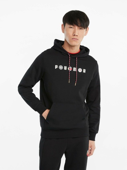 Puma Črna moška majica s kapuco Puma AS Graphic Hoodie