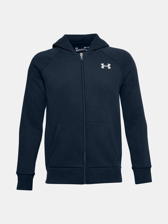 Under Armour Deški pulover Under Armour UA RIVAL COTTON FZ HOODIE-BLK