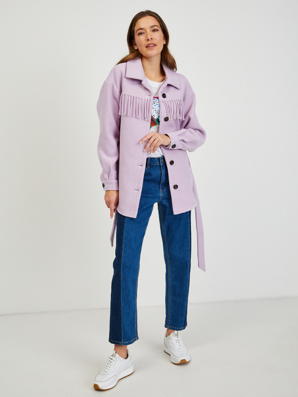 Orsay Svetlo vijoličasta srajčna jakna z resicami ORSAY