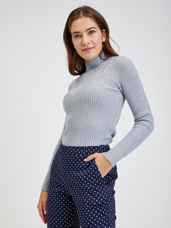 Orsay Temno modre ženske pikčaste skrajšane hlače ORSAY