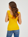 Orsay Rumena ženska osnovna majica z volančki ORSAY