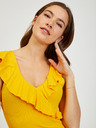 Orsay Rumena ženska osnovna majica z volančki ORSAY