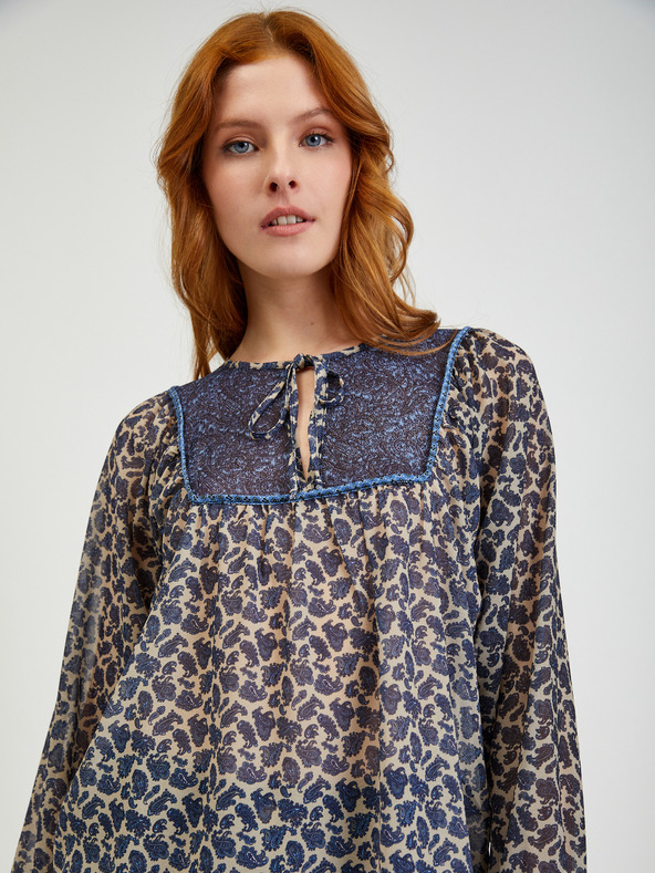 Orsay Temno modra ženska vzorčasta bluza ORSAY