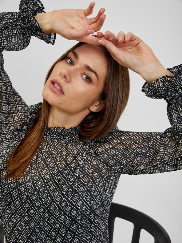 Orsay Črna ženska vzorčasta bluza ORSAY