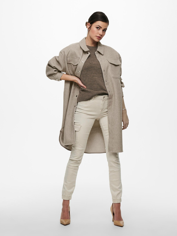 ONLY Bež ženski lahek srajčni plašč ONLY Elaine