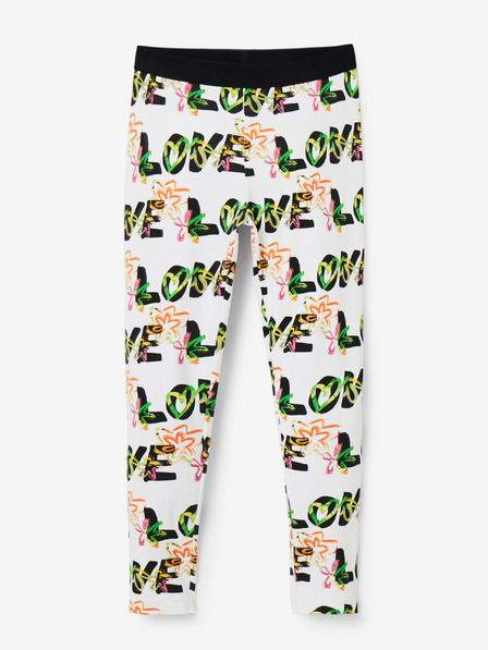 Desigual Bele dekliške nogavice z vzorcem Desigual Garden