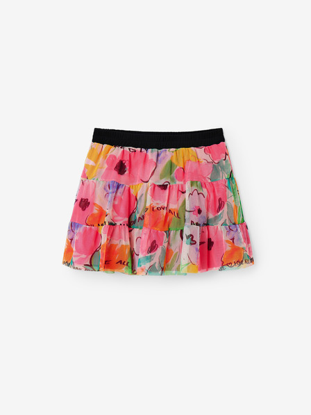 Desigual Desigual Flowers Roza Dekliško krilo s cvetlicami