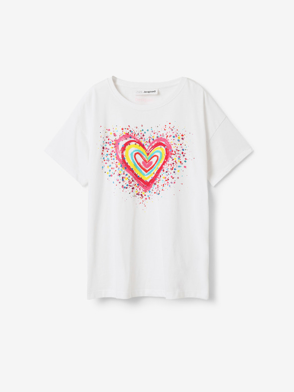 Desigual Bela dekliška majica Desigual Heart