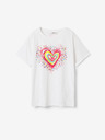Desigual Bela dekliška majica Desigual Heart