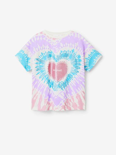 Desigual Bela in vijolična dekliška majica Desigual Hippie z batiko