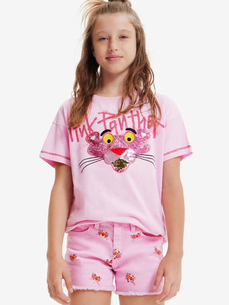 Desigual Roza dekliška majica Desigual Pink Panther
