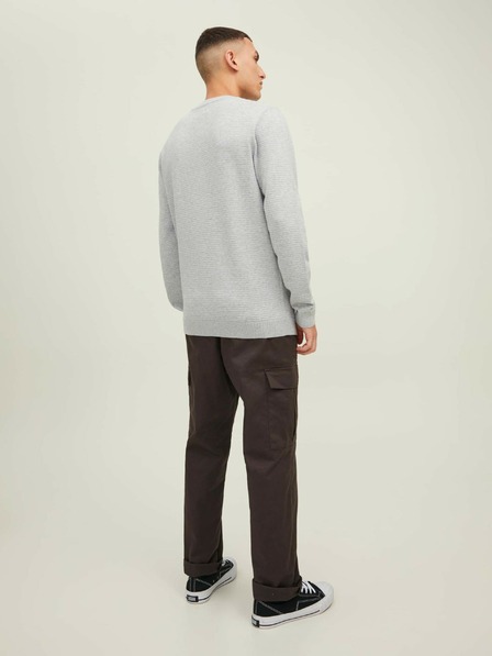 Jack & Jones Jack & Jones Otto svetlo siv rebrast osnovni pulover