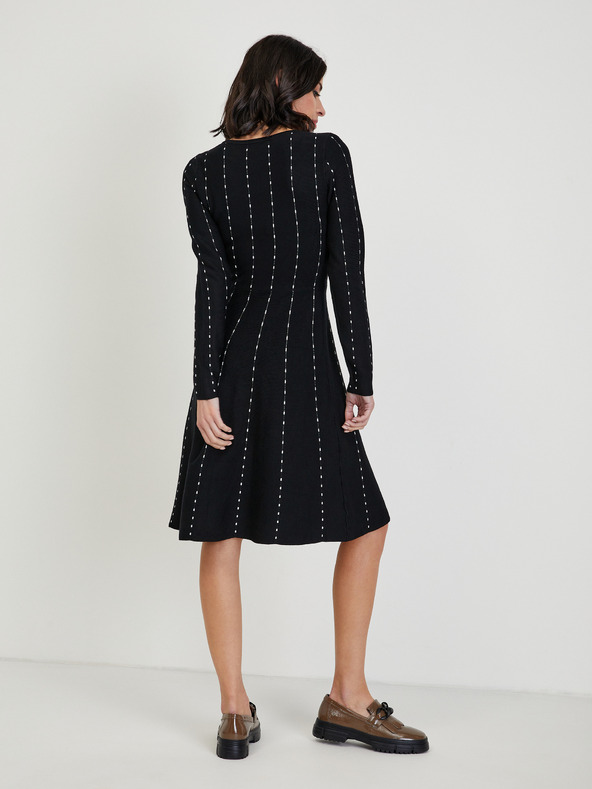 Orsay Črna ženska vzorčasta puloverska obleka ORSAY