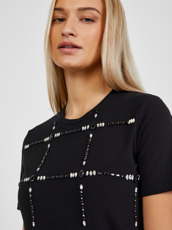 Liu Jo Črna ženska vzorčasta majica Liu Jo