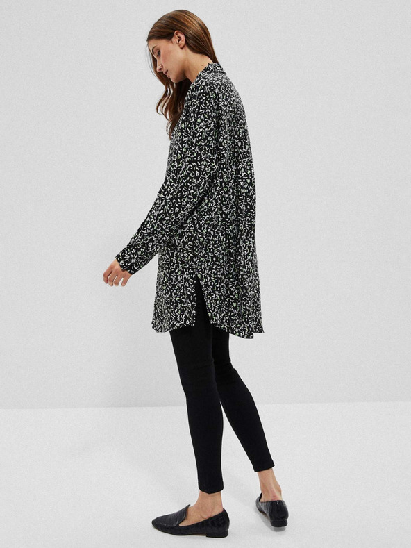 Moodo Črna ženska majica z vzorcem Moodo