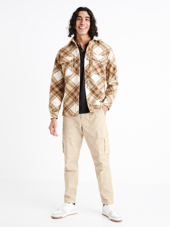 Celio Bež moške tovorne hlače Celio Dogo