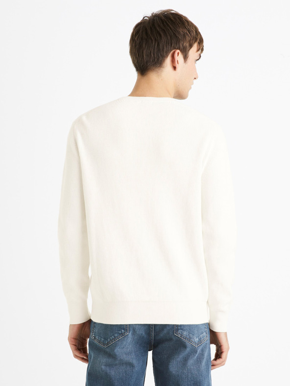 Celio Kremast moški rebrasti osnovni pulover Celio Dexter