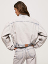 Pepe Jeans Modra in bela ženska prevelika jakna iz džinsa Pepe Jeans Turner Rose