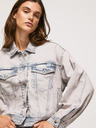 Pepe Jeans Modra in bela ženska prevelika jakna iz džinsa Pepe Jeans Turner Rose