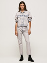 Pepe Jeans Modra in bela ženska prevelika jakna iz džinsa Pepe Jeans Turner Rose