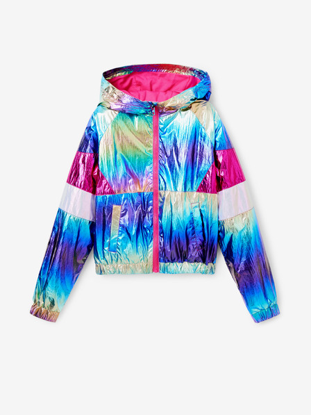 Desigual Roza in modra dekliška kovinska jakna Desigual Rainbow
