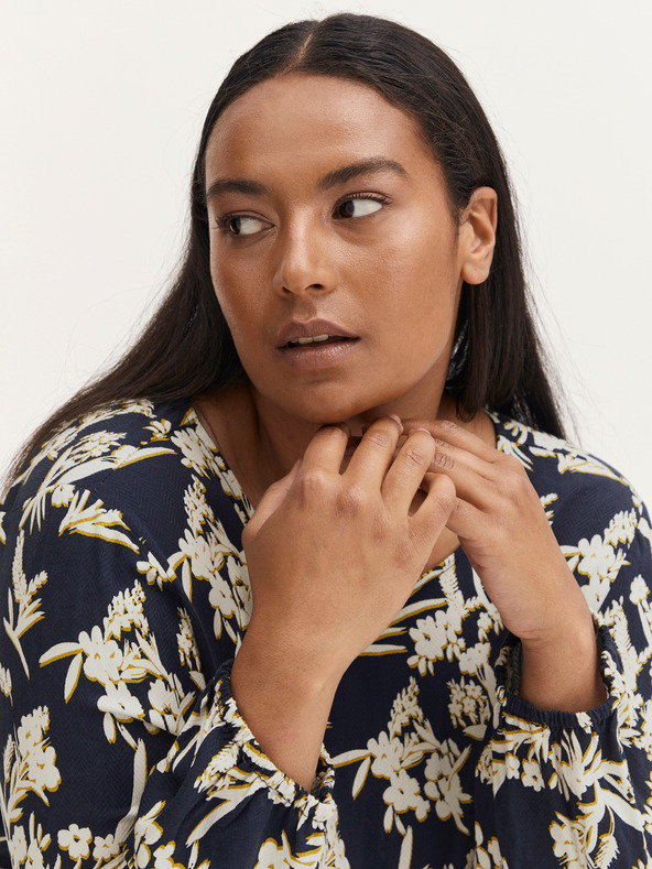 Fransa Belo-modra cvetlična bluza Fransa